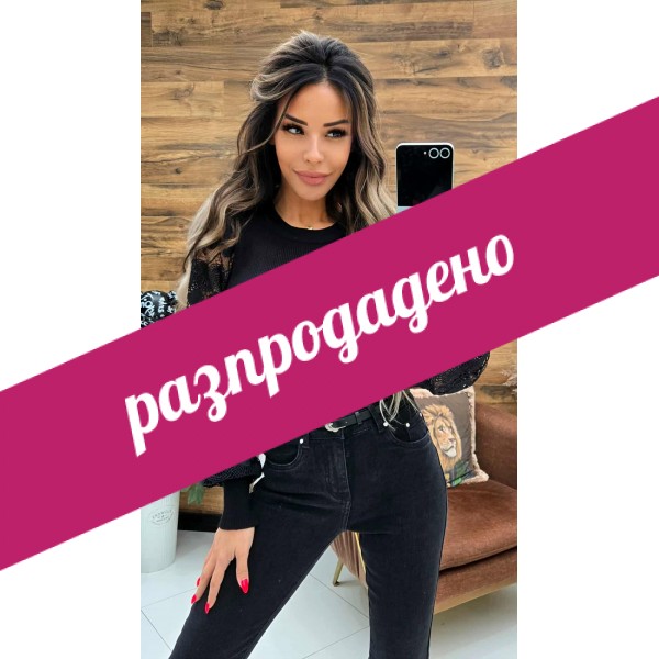 блуза черна с дантелен ръкав