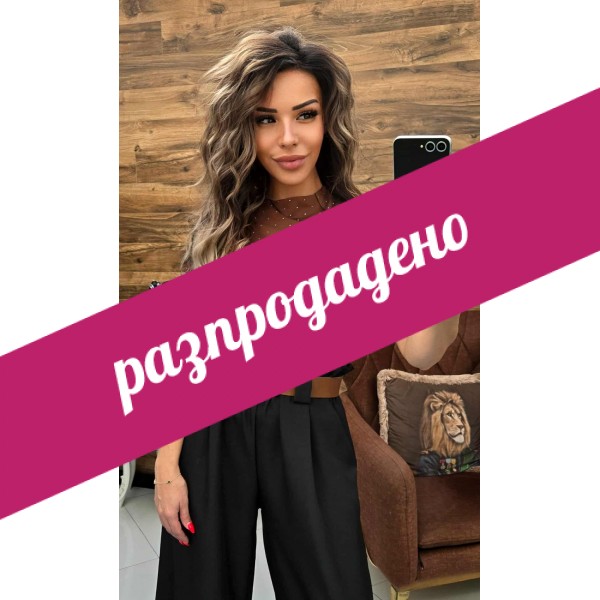 блуза с камъни кафява