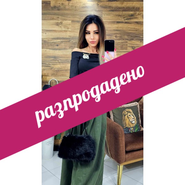 панталон Boryana зелен с колан